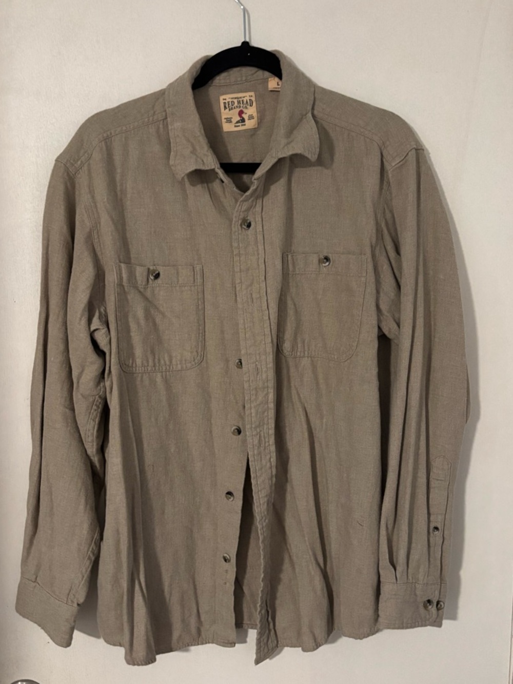 RedHead Men's Long-Sleeve Button-Up Shirt Jacket - Taupe